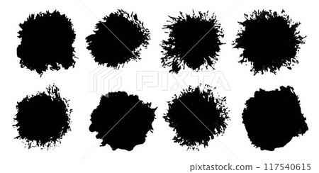 Vector set of grunge watercolor broad strokes 117540615