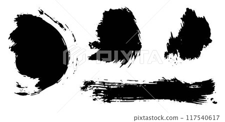 Vector set of grunge watercolor broad strokes 117540617