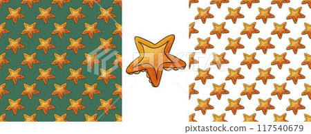 Set Creative marine seamless pattern. Pattern in hand draw style, created for fabrics 117540679