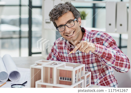 architect designing and building a model house - generative ai architect designing and building a model house - generative ai 117541267