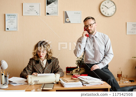 Managing Daily Workload in Office With Colleagues Communicating 117542508