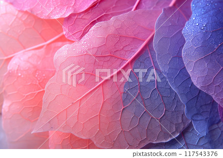 Vermilion Lotus Glow: Extreme Close-Up of a Fluorescent Beauty 117543376