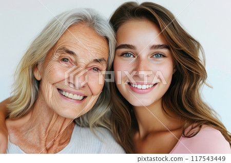 Eternal Happiness: Senior Mother, Young Daughter Duo Eternal Happiness: Senior Mother, Young Daughter Duo 117543449