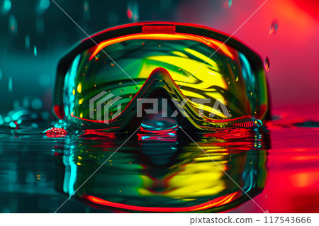 Glowing Ski Goggle: Red-Yellow Fusion Glowing Ski Goggle: Red-Yellow Fusion 117543666