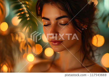Golden Hour Glow: Serene Spa Portrait 117543669