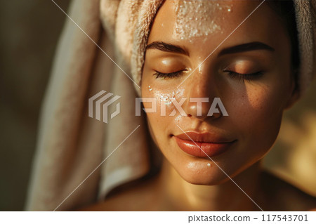 Glowing Perfection: Intimate Spa Portrait at Dusk Glowing Perfection: Intimate Spa Portrait at Dusk 117543701