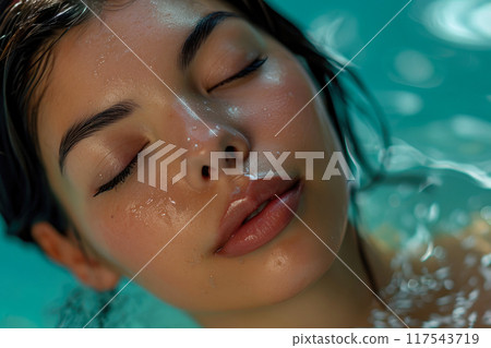 Tranquil Spa Bliss: Woman Embracing Natural Beauty 117543719