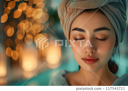 Afternoon Harmony: Spa Woman in Nature's Embrace 117543721