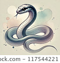 Watercolor snake 117544221