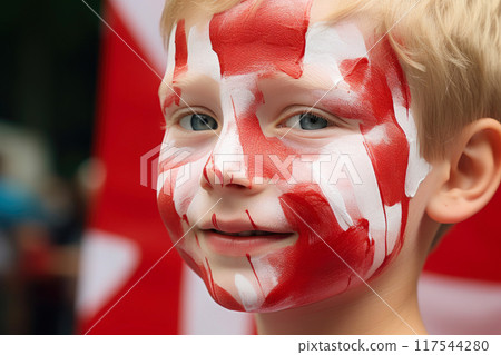 Youthful Allegiance: Canadian Flag Beauty 117544280