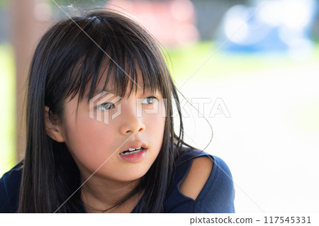 Summer vacation: Girl staring Summer vacation: Girl staring 117545331