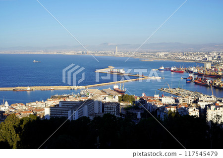 Port of Algiers with the city visible in the foreground Port of Algiers with the city visible in the foreground 117545479
