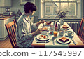 Men who eat breakfast 117545997