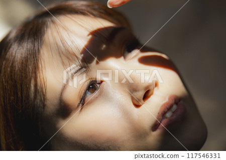 Beauty image of a woman lying on her back 117546331