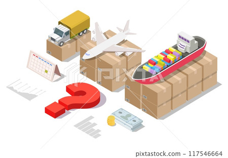 Cargo service selection for import and export isometric vector illustration Cargo service selection for import and export isometric vector illustration 117546664