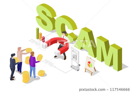 Scam attack, financial trap and phishing, fraud project 117546666