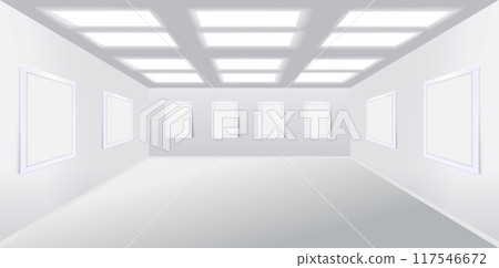 Interior of art gallery for exhibition in museum realistic mockup 117546672