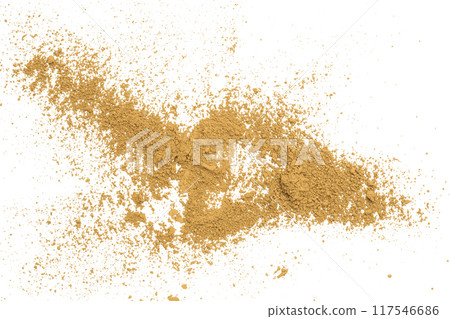 Orange powder isolated on white background 117546686