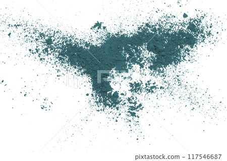 Green powder isolated on white background Green powder isolated on white background 117546687