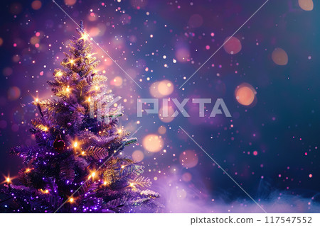 Christmas greeting card with bright winter holiday composition and New Year background 117547552