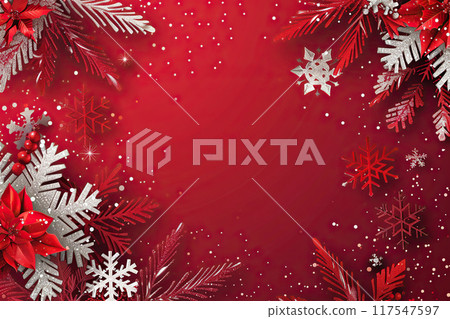 Christmas greeting card with bright winter holiday snowflake and New Year background Christmas greeting card with bright winter holiday snowflake and New Year background 117547597