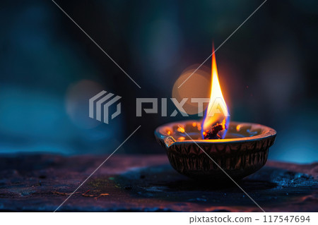 Beautiful greeting card with bright holiday composition for happy and celebrate Diwali Beautiful greeting card with bright holiday composition for happy and celebrate Diwali 117547694