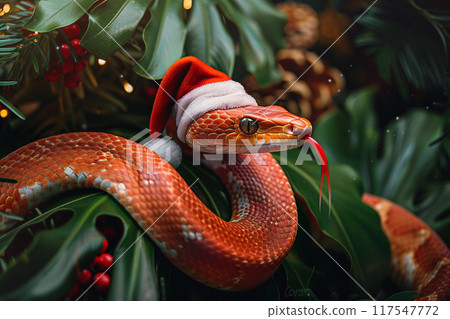 Beautiful greeting card with holiday composition for happy and joy celebrate New Year 117547772