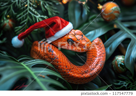 Beautiful greeting card with holiday composition for happy and joy celebrate New Year 117547779