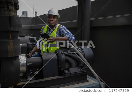 Industrial engineer work on site. Industrial engineer work on site. 117547869