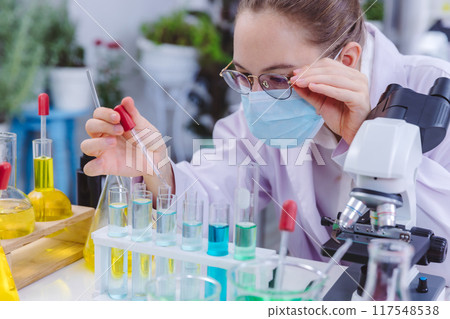 Scientist or pharmacist work in scientific lab. Medical Development Laboratory.  117548538
