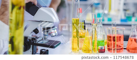 Scientist or pharmacist work in scientific lab. Medical Development Laboratory.  117548678