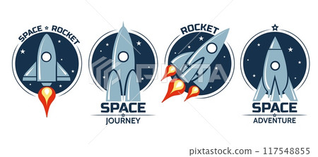 Rocket logo badges Rocket logo badges 117548855