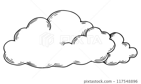 cloud. vector drawing in sketch style. simple sky drawing 117548896