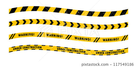 Warning yellow tape. Vector illustration. Warning yellow tape. Vector illustration. 117549186