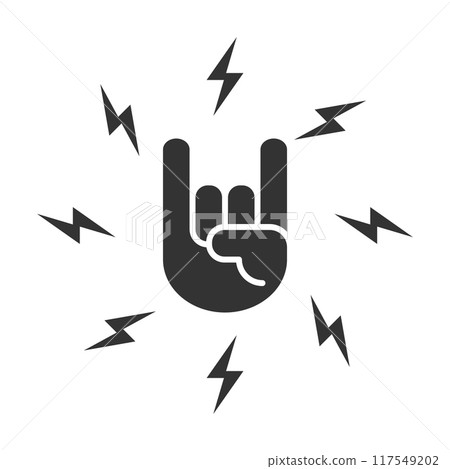 Rock hand icon. Vector illustration. 117549202