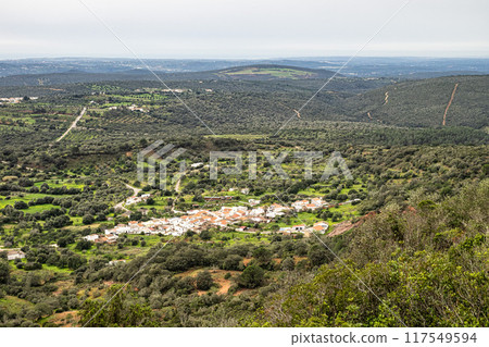 Hiking to the Rocha da Pena in Algarve region, Portugal, 117549594