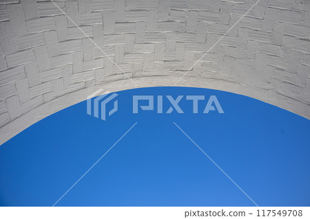 White arch and a blue sky, Djerba, Tunisia 117549708