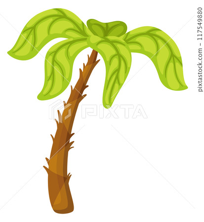 Tropical tree cartoon icon. Exotic green palm 117549880