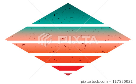 Surf logo in california sunset style. Abstract shape 117550021