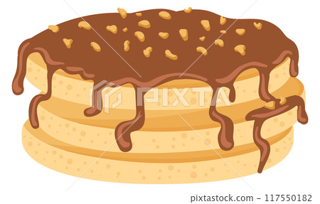 Peanut butter pancakes cartoon icon. Morning food 117550182