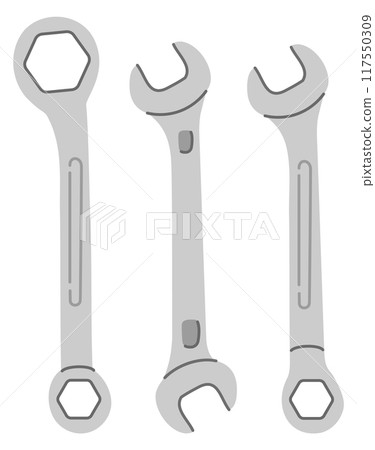 Wrench set. Different spanner color icon collection 117550309