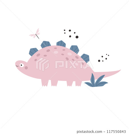 Vibrant Hand-Drawn Vector Cartoon Dinosaur Illustrations Vibrant Hand-Drawn Vector Cartoon Dinosaur Illustrations 117550843