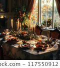 Elegant Dining Table Set that Creates Perfect Atmosphere for a Festive Gathering Elegant Dining Table Set that Creates Perfect Atmosphere for a Festive Gathering 117550912