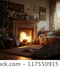 Cozy Living Room with Fireplace and a Warm, Inviting Ambiance for Relaxation Cozy Living Room with Fireplace and a Warm, Inviting Ambiance for Relaxation 117550915