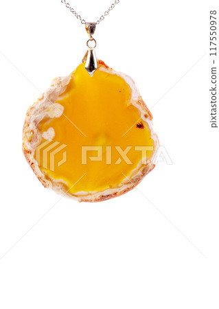 macro mineral stone agate on a white background 117550978