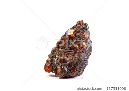 macro mineral garnet stone on a white background 117551008