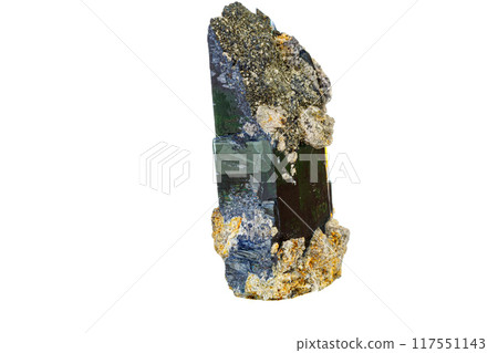 macro mineral stone Vivianite on a white background macro mineral stone Vivianite on a white background 117551143