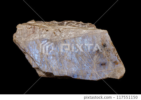 Macro of a stone Moonstone mineral on a black background Macro of a stone Moonstone mineral on a black background 117551150