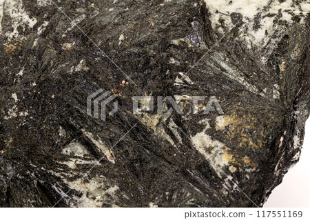 Macro stone Aegirine in charoite on white background 117551169