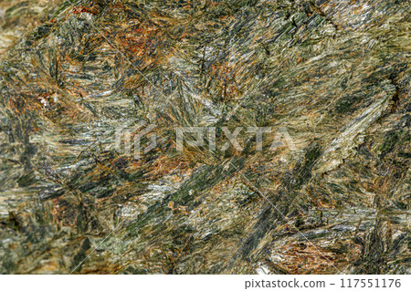 Macro stone mineral Diopside Calcite Magnetite on a white background 117551176